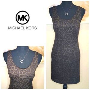 Michael Kors Leopard Sleeveless Sheath Dress